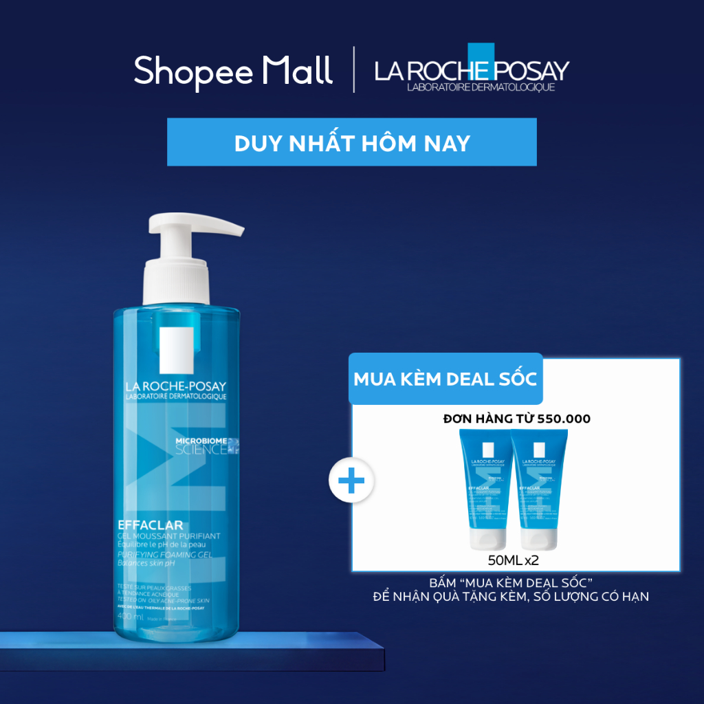 [VB Var] Gel rửa mặt cho da dầu nhạy cảm La Roche-Posay Effaclar Foaming Gel 400ml