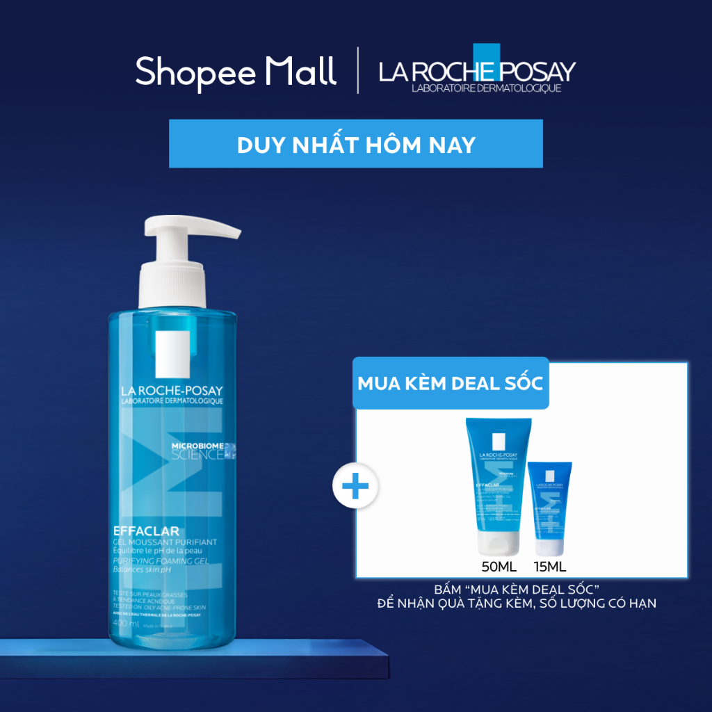 [VB Var] Gel rửa mặt cho da dầu nhạy cảm La Roche-Posay Effaclar Foaming Gel 400ml