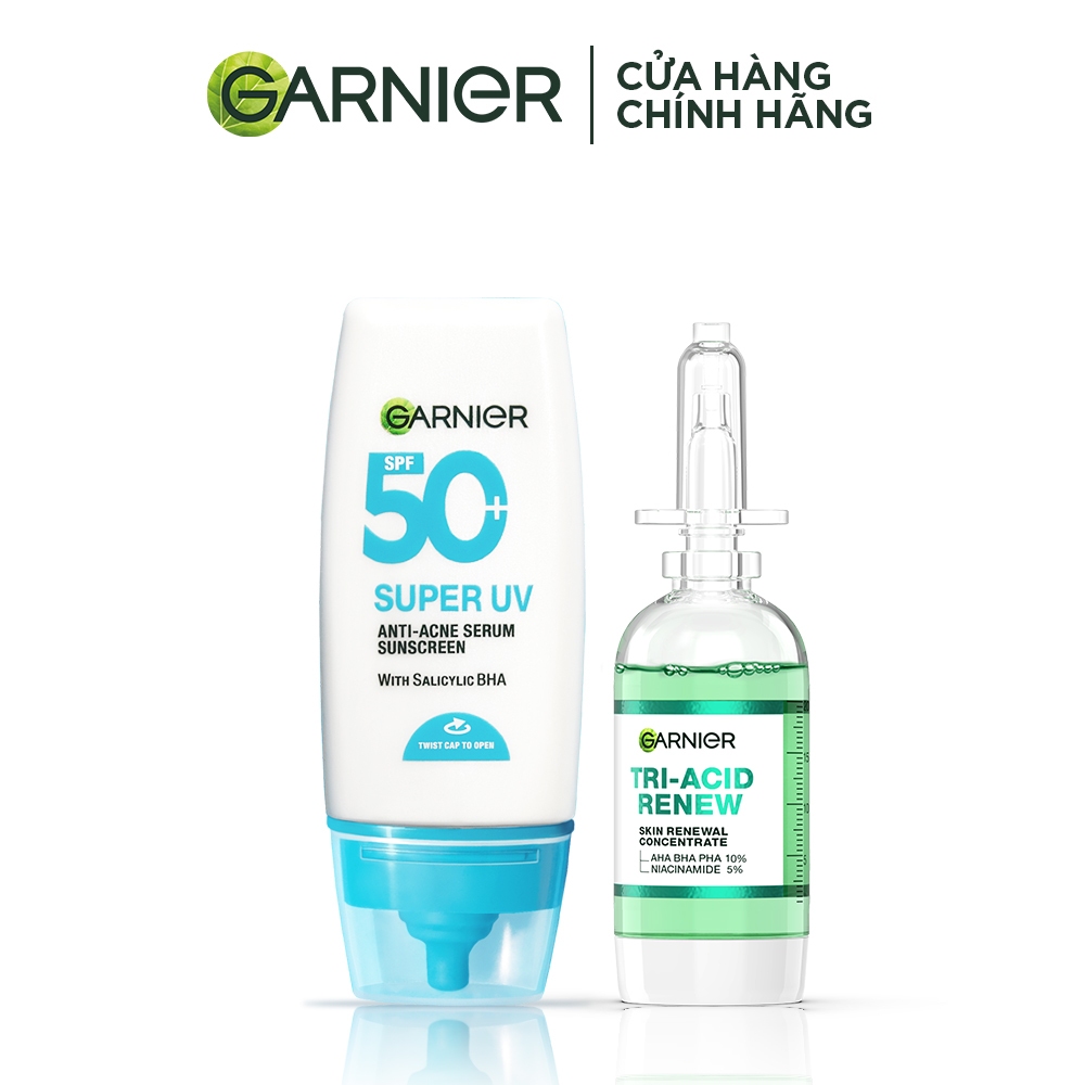Bộ đôi serum thế hệ mới giúp da sáng hơn, láng hơn và kem chống nắng phổ rộng cho da dầu mụn 20ml x 30ml