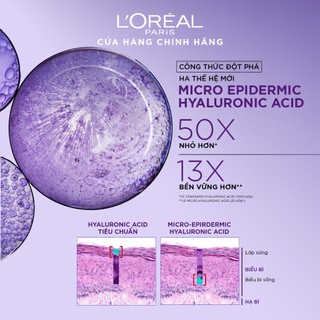 VB_Bộ chăm sóc da Serum HA 1.5% và Kem dưỡng siêu cấp ẩm, giảm nếp nhăn  L'Oreal Paris Revitalift HA (30ml & 50ml)