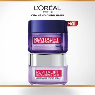 VB_ Bộ kem dưỡng ngày và đêm chống rãnh nhăn lão hóa sớm Revitalift Line Hyaluronic Acid L'Oreal Paris 50mlx2