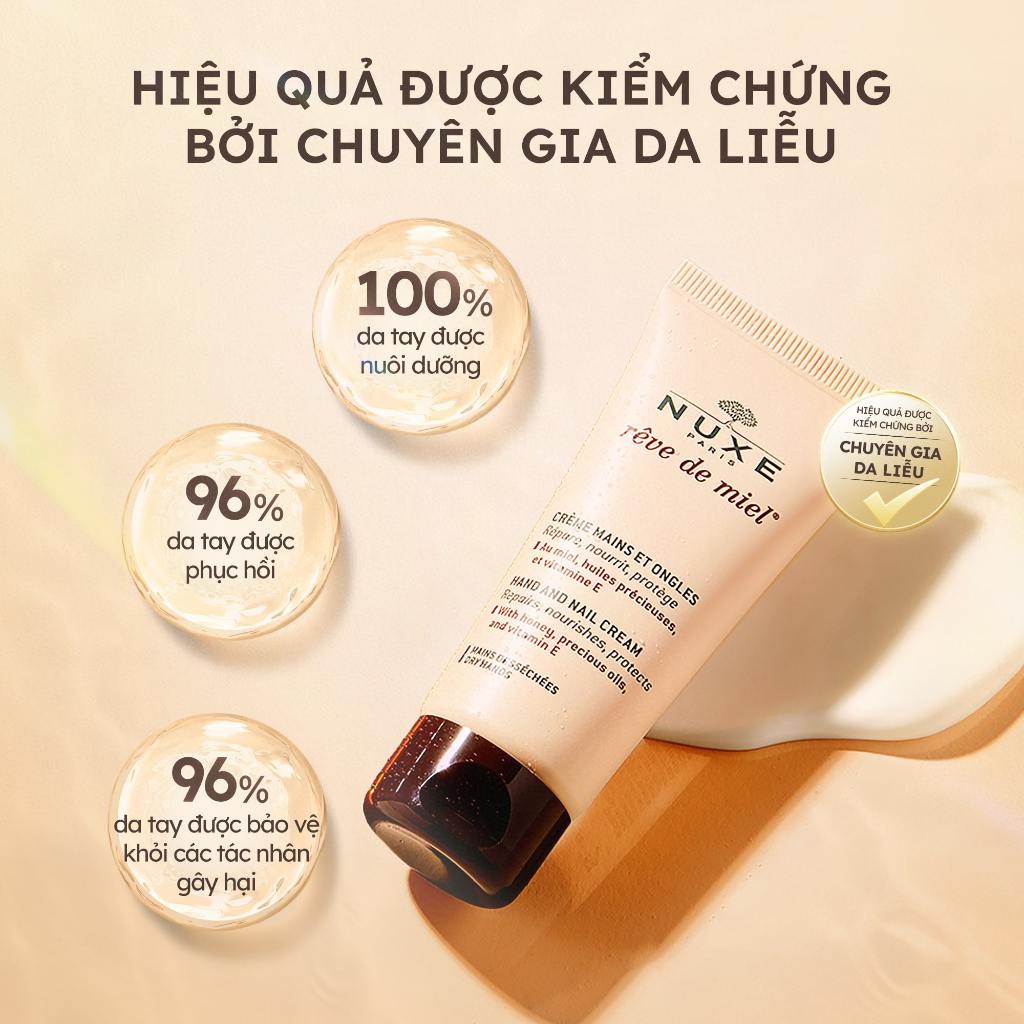 Combo Dầu khô đa năng Nuxe Huile Prodigieuse 50ml & Kem dưỡng da tay Nuxe Reve De Miel 50ml