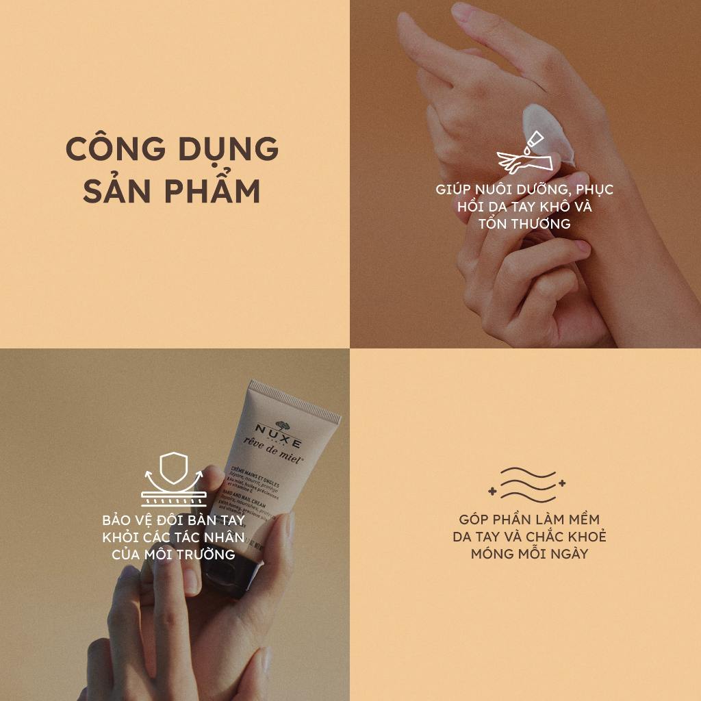 Combo Dầu khô đa năng Nuxe Huile Prodigieuse 50ml & Kem dưỡng da tay Nuxe Reve De Miel 50ml