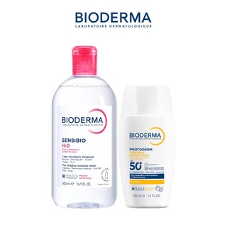 [BIODERMA] Bộ đôi nước tẩy trang Bioderma Sensibio H2O 500ml và Sữa chống nắng XDefense SPF50+ 40ml cho da nhạy cảm