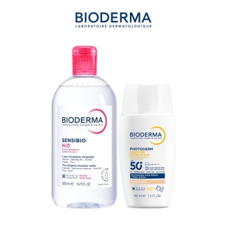 [BIODERMA] Bộ đôi nước tẩy trang Bioderma Sensibio H2O 500ml và Sữa chống nắng XDefense SPF50+ 40ml cho da nhạy cảm