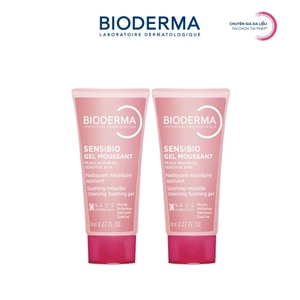 Bộ đôi gel rửa mặt tạo bọt cho da nhạy cảm Bioderma Sensibio Gel Moussant - 8mlx2