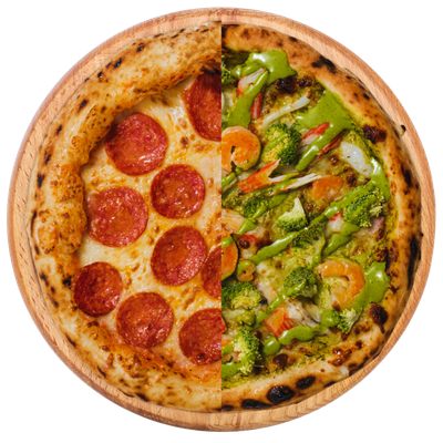 Pizza 2 vị (half - half)