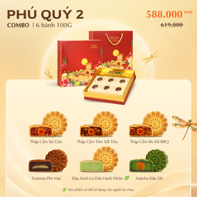 [Bánh Trung Thu Savouré] COMBO PHÚ QUÝ 2 - 6 bánh 100g