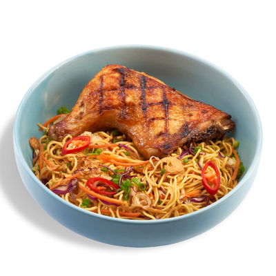 Rain-bowl Noodles - Mì trộn đùi gà nướng