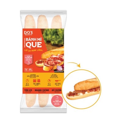 Bánh mì que đông lạnh Xá Xíu Thịt Xông Khói-3 bánh/ gói