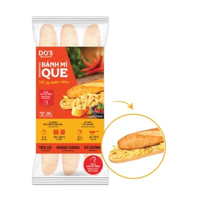 Bánh mì que đông lạnh Gà Xé Sate Cay Nồng-3 bánh/ gói