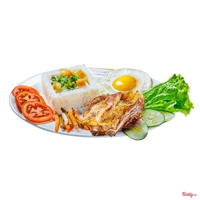 Cơm tấm sườn non + trứng gà