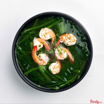 Canh Bó Xôi Nấu Tôm - 1 Người