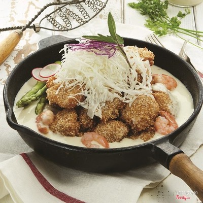 Đùi gà gạo lức sốt kem
