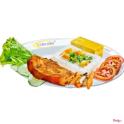 Cơm tấm ba rọi + chả