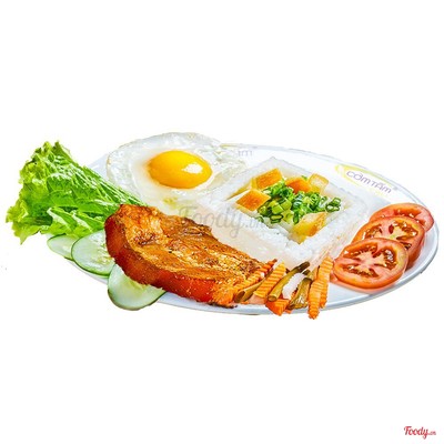 Cơm tấm ba rọi + trứng gà