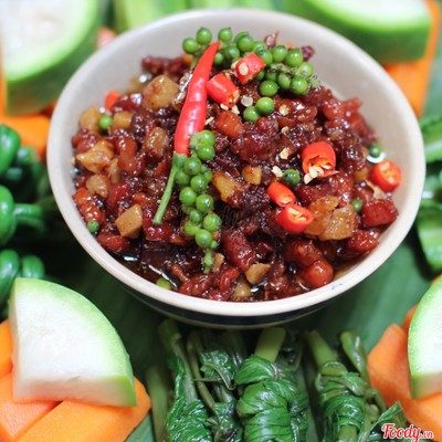 Cơm thịt kho quẹt