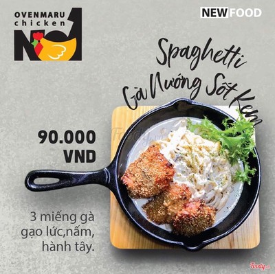 Spaghetti gà nướng sốt kem