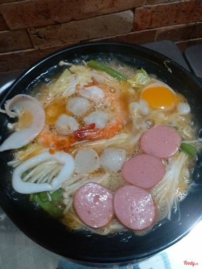Mì cay hải sản + trứng