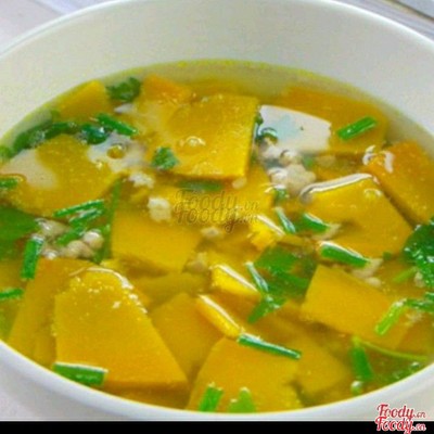 Canh bí đỏ thịt bằm