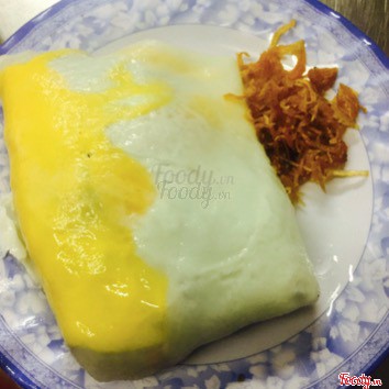 Bánh cuốn tôm thịt trứng ( Không Chả )