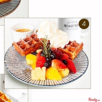 Drink set- Special waffle with fruit