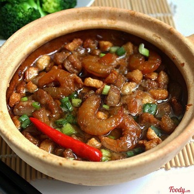 Tôm + ba rọi tộ