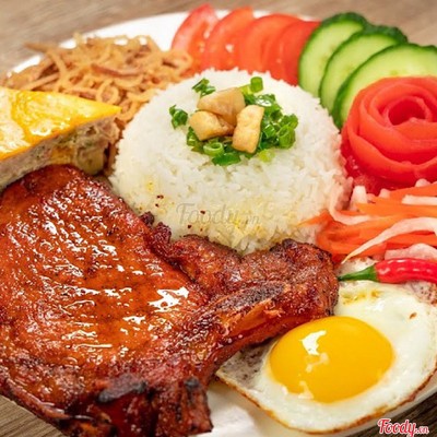 Cơm sườn chã trứng opla