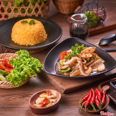 Cơm Mực Xào Satế