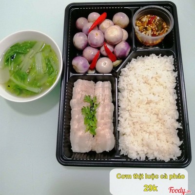 Cơm Thịt Luộc Cà Pháo+mắm tôm