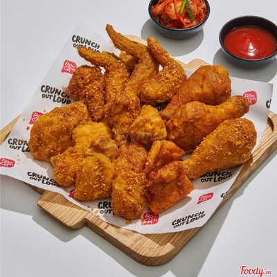 Crunch Club Combo - 10pcs Bites, 6pcs Wings, 3 Drumsticks - 10 miếng gà không xương, 6 cánh, 3 đùi gà