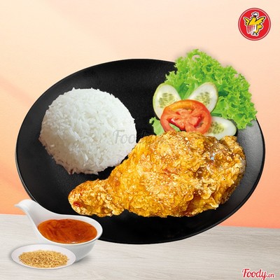 Cơm Gà Giòn Xốt Mắm Tỏi