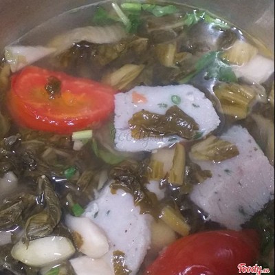 Canh cải chua cá thác lác