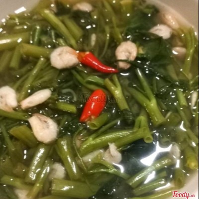 Cơm Canh Chua Rau Muống Tép
