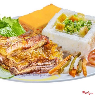 Cơm tấm sườn non + chả