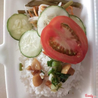 Hộp cơm không + dưa chua + chan mỡ hành