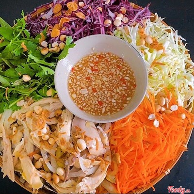 Gà 2 món: bóp gỏi + nướng