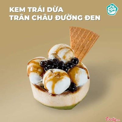 Kem dừa trân châu đường đen