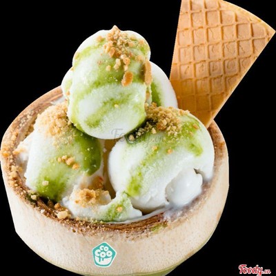 Kem dừa matcha