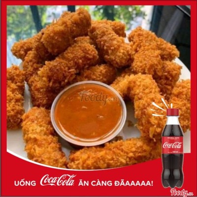 Nem chua rán tầm bột + Pepsi lon