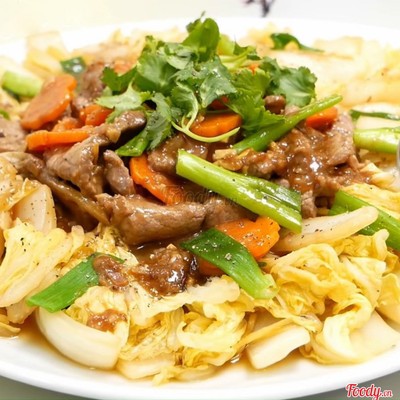 CƠM BẮP CẢI XÀO THIT