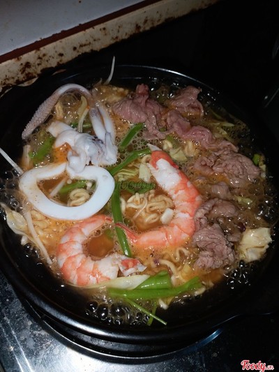 Mì cay bò + tôm + mực