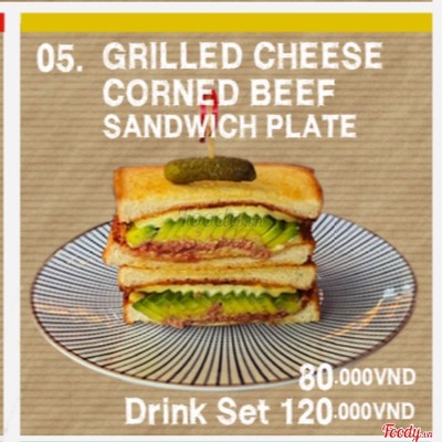 Drink Set- Cornbeef Grilled Cheese Sandwich