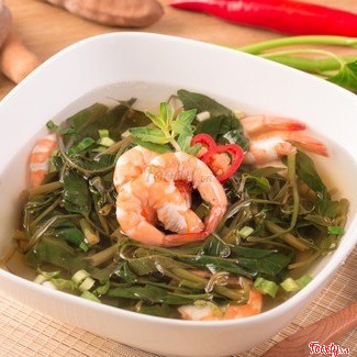 Canh chua rau muống tép
