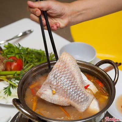 Lẩu cá diêu hồng nấu riêu