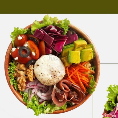 Rainbow salad bowl prosciuto