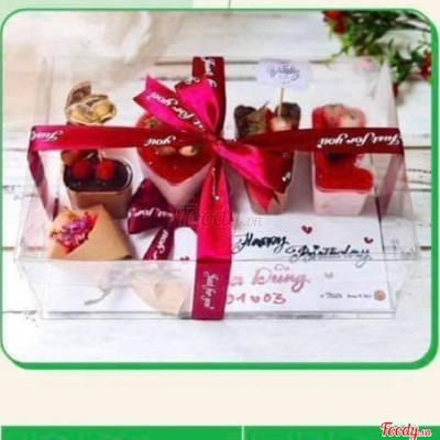 Sét bánh chữ love hộp meca trong
