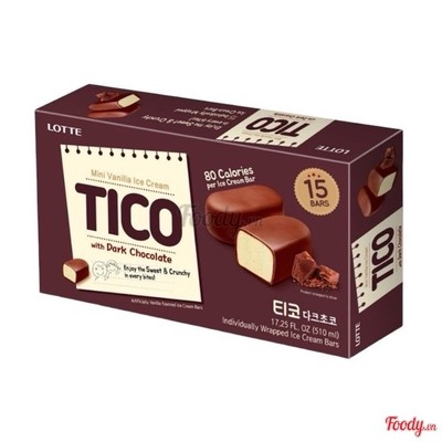 Kem viên socola đen Lotte Tico Dark Choco 510ML