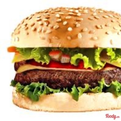 Hamburger 2 miếng Bò+ Trứng ốp la + Phô Mai Lát