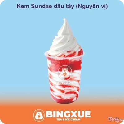 Kem Sundae dâu tây (Nguyên vị)